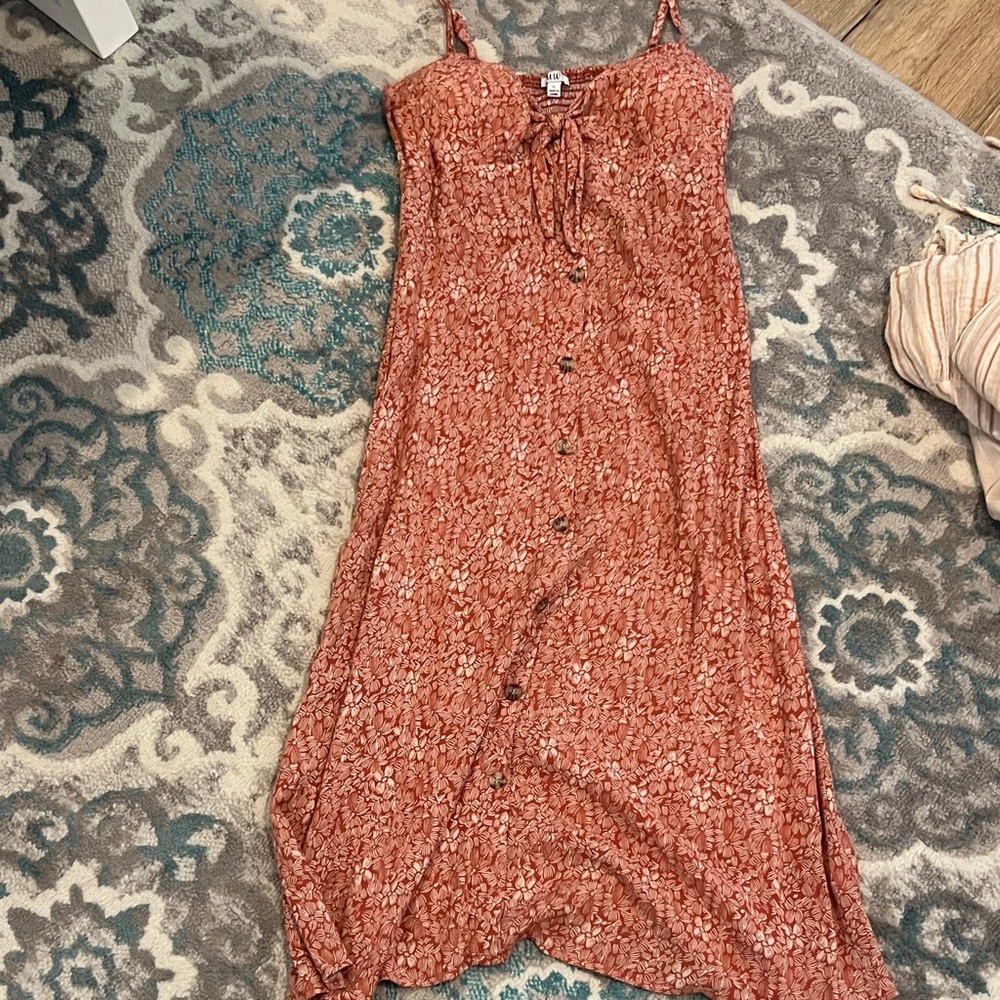 AUW Terracotta Floral Maxi Dress
